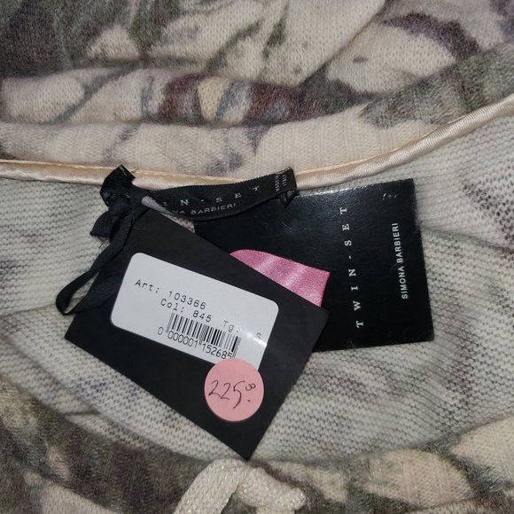 Small TWINSET Simona Barbieri Earth Tone Sweater Swoop Neck Angora Blend Ivory - Picture 5 of 6